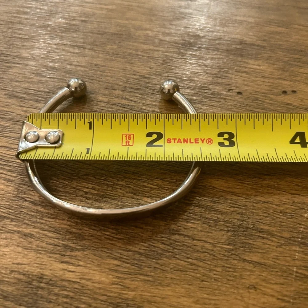 Louis Vuitton Silver Tone Monogram Jonc Cuff Bracelet M - Picture 10 of 17